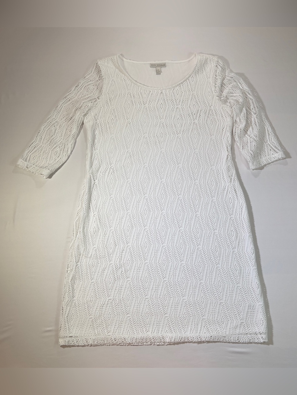 Dana Buchman White Crochet Shift Dress